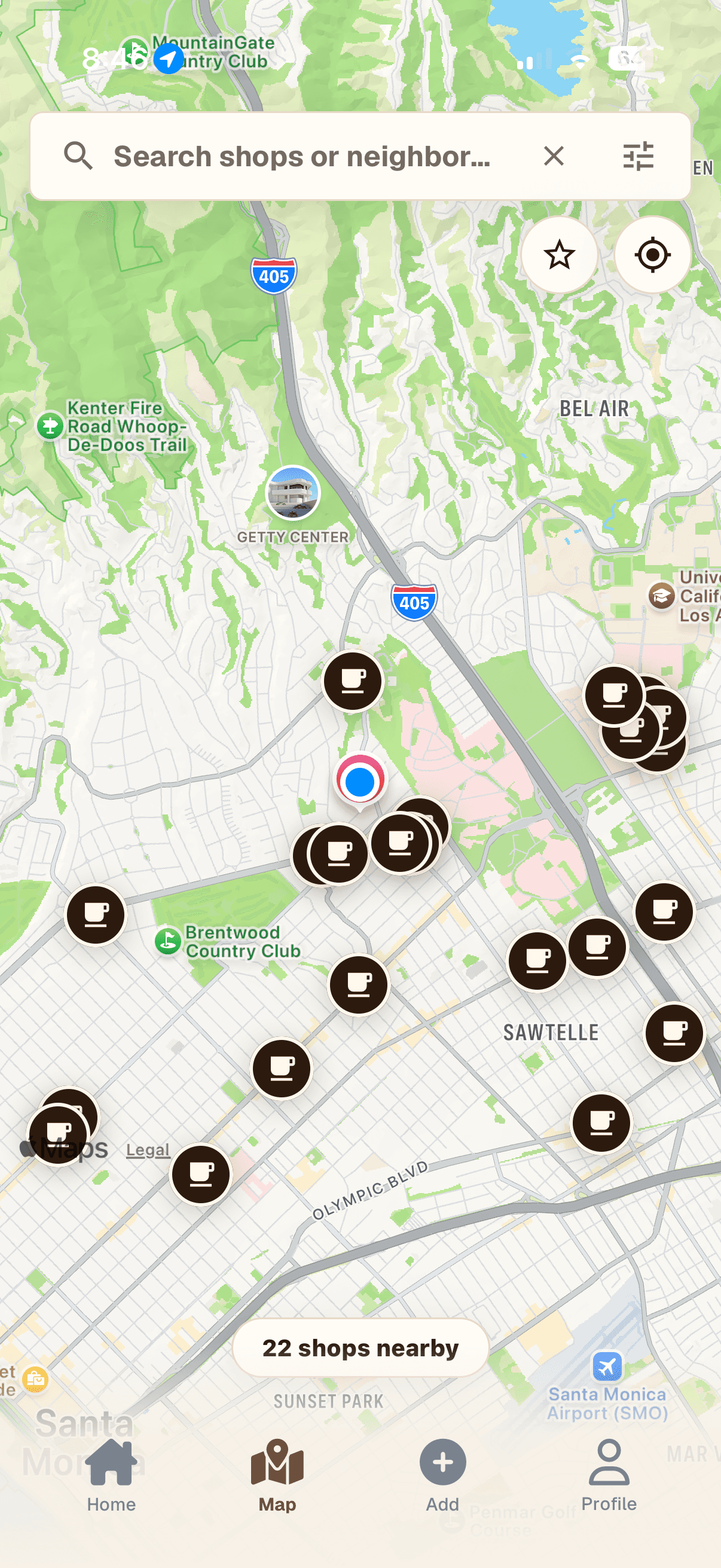 Spresso Club map with coffee pins